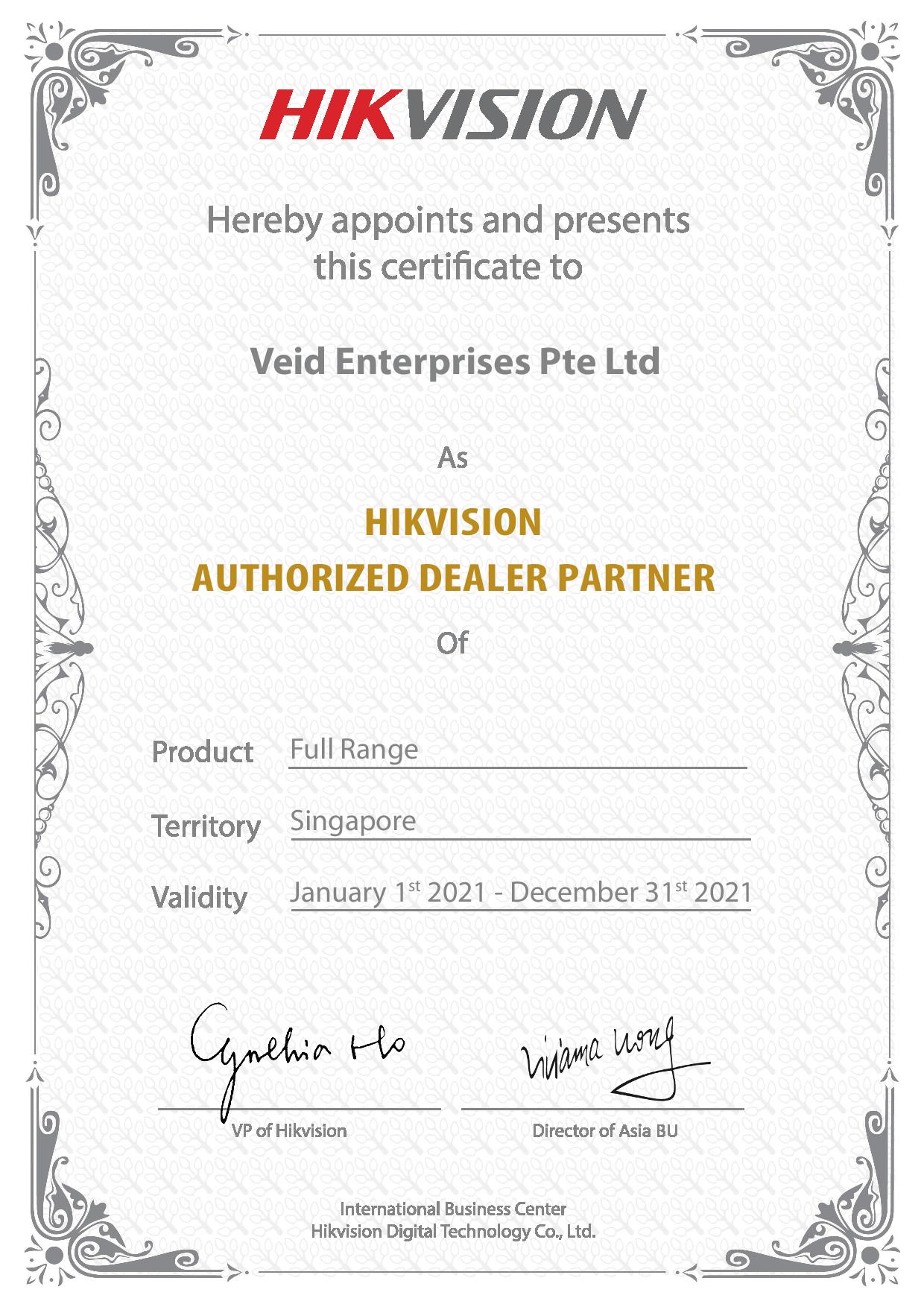 Hikvision Singapore VEID Cert